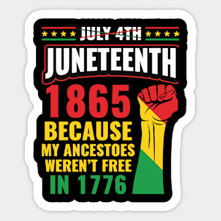 Juneteenth June 1865 Black History Afro Sticker